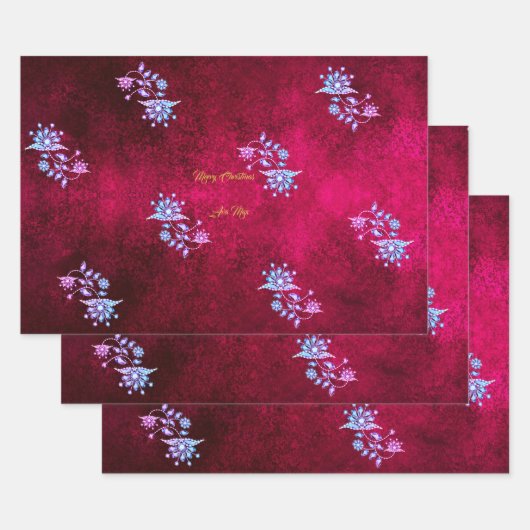 Roze & Robijn Kerstmis Wensen Inpakpapier Vel (Set)