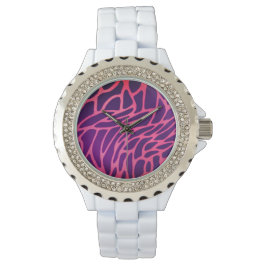 Roze Robijn Wit Emaille Horloge