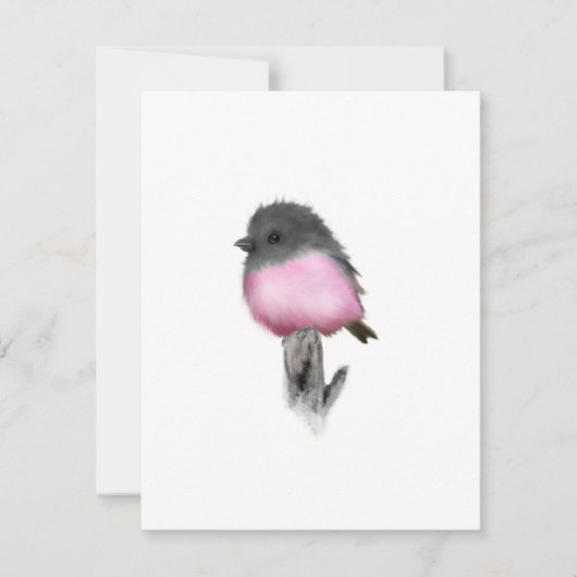 Roze Robin Bird Bedankt voor je briefkaarten (Voorkant)