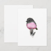 Roze Robin Bird Bedankt voor je briefkaarten (Voorkant / Achterkant)
