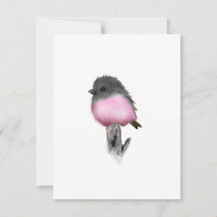 Roze Robin Bird Bedankt voor je briefkaarten