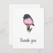 Roze Robin Bird Bedankt voor je briefkaarten (Voorkant / Achterkant)