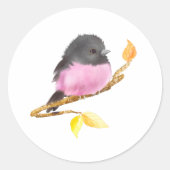 Roze Robin Bird Sticker (Voorkant)