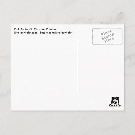 Roze Robin Colorful Small Bird Briefkaart (Achterkant)