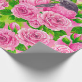 Roze Robin en rozen Cadeaupapier (Hoek)