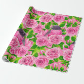 Roze Robin en rozen Cadeaupapier (Uitgerold)