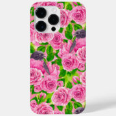 Roze Robin en rozen Case-Mate iPhone Case (Achterkant)