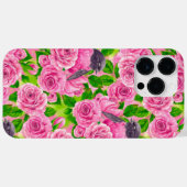 Roze Robin en rozen Case-Mate iPhone Case (Achterkant (horizontaal))
