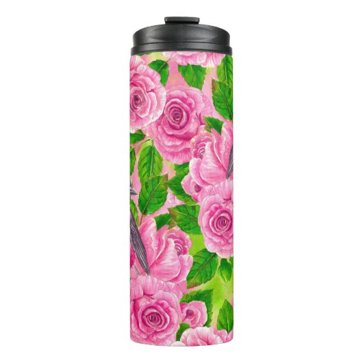 Roze Robin en rozen Thermosbeker (Voorkant)