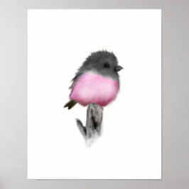 Roze Robin Poster Print