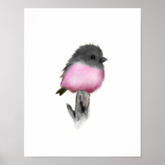 Roze Robin Poster Print (Voorkant)