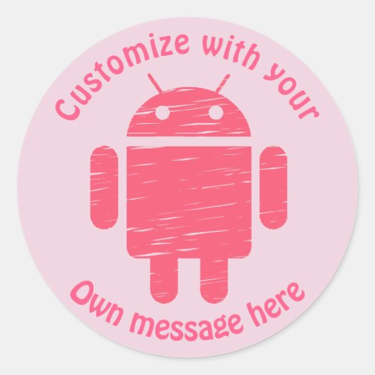 Roze robot Aangepaste kinderen van afgelopen dag Ronde Sticker (Voorkant)