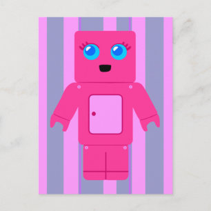 Roze Robot Briefkaart
