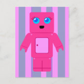 Roze Robot Briefkaart (Voorkant)
