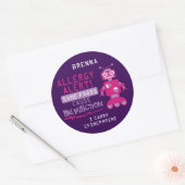 Roze Robot Food Allergie Alert Stickers (Envelop)