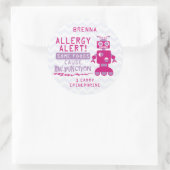 Roze Robot Food Allergie Alert Stickers (Tas)