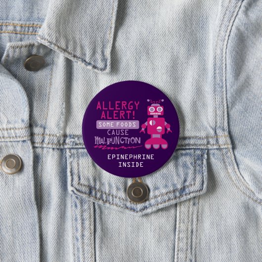 Roze Robot Food Allergy Alert Button (In situ)
