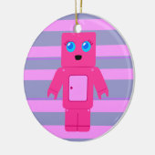 Roze Robot Keramisch Ornament (Links)