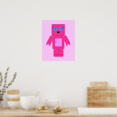 Roze Robot Poster (Keuken)