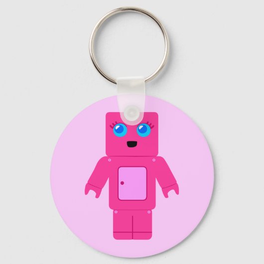 Roze Robot Sleutelhanger (Voorkant)