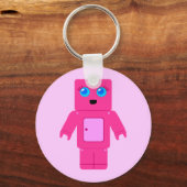 Roze Robot Sleutelhanger (Voorkant)