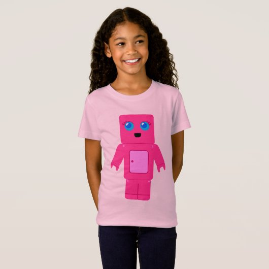 Roze Robot T-shirt (Voorkant volledig)