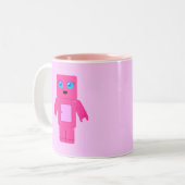 Roze Robot Tweekleurige Koffiemok (Voorkant links)