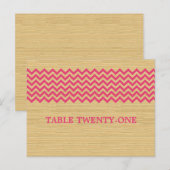 Roze Robuuste Chevron Table Number Briefkaart (Voorkant / Achterkant)