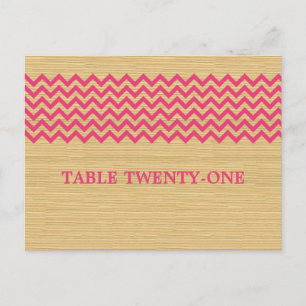 Roze Robuuste Chevron Table Number Briefkaart