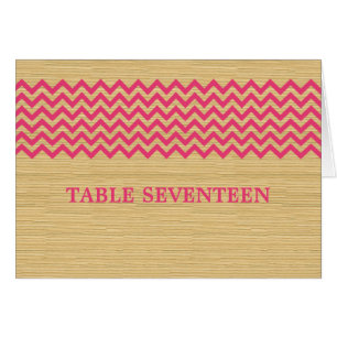 Roze Robuuste Chevron Table Number Kaart