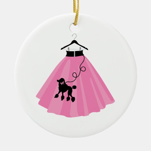 Roze Robuuste rok Keramisch Ornament (Voorkant)