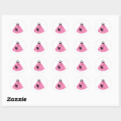 Roze Robuuste rok Ronde Sticker (Vel)