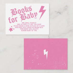 Roze Rock N Roll Baby Shower Boek Verzoek Informatiekaartje