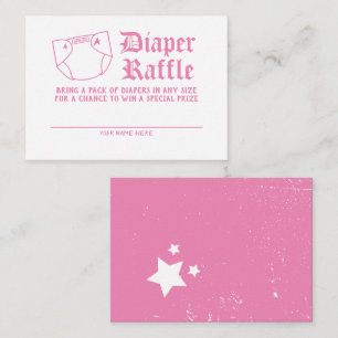 Roze Rock N Roll Baby shower Luier Raffle Informatiekaartje