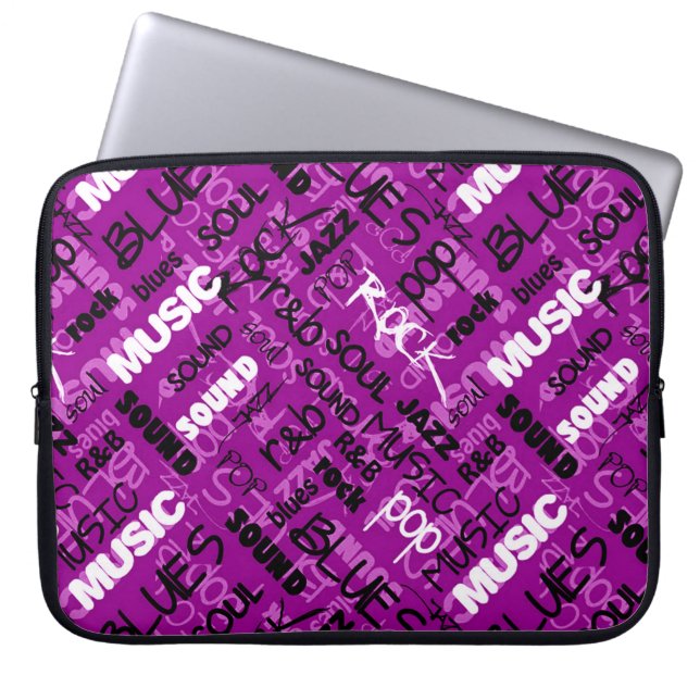 Roze Rock Pop R & B Music-laptophoes Laptop Sleeve (Voorkant)