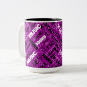 Roze Rock Pop R & B Music Text Mok (Voorkant links)