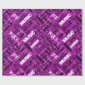 Roze Rock Pop R & B Music Text Wrapping Paper Cadeaupapier (Vlak)
