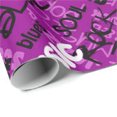 Roze Rock Pop R & B Music Text Wrapping Paper Cadeaupapier (Rol Hoek)