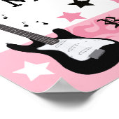Roze Rock Star Guitar Custom Baby shower Banner Poster (Hoek)
