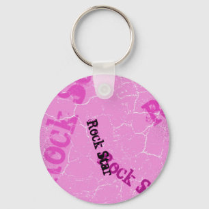 Roze Rock Star Sleutelhanger