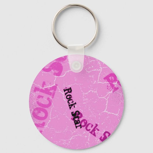Roze Rock Star Sleutelhanger (Voorkant)