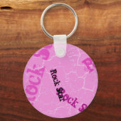 Roze Rock Star Sleutelhanger (Voorkant)