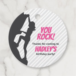 Roze rockbeklimming Birthday | Rockbeklimming Bedankjes Labels