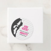 Roze rockbeklimming Birthday | Rockbeklimming Bedankjes Labels (In situ)