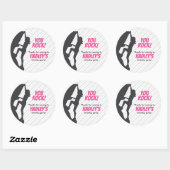 Roze rockbeklimming Birthday | Rockbeklimming Ronde Sticker (Vel)