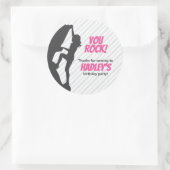 Roze rockbeklimming Birthday | Rockbeklimming Ronde Sticker (Tas)