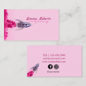 Roze Rocket Modern Visitekaartje (Voorkant / Achterkant)