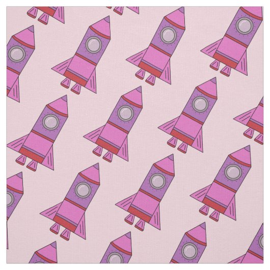 Roze Rocket - Ruimtetype voor kinderen Stof (Swatch)