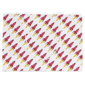 Roze Rocket Ship Buitenruimte Birthday Feminist Groot Cadeauzakje (Achterkant)