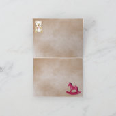 Roze Rocking Horse Baby Girl Bedankt (Binnen)